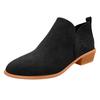 Women's Autumn Winter Boots Pointed Toe Thick Heel Platform Shoes Women Suede Booties Zipper Heeled Ankle Boots Plus Size 43