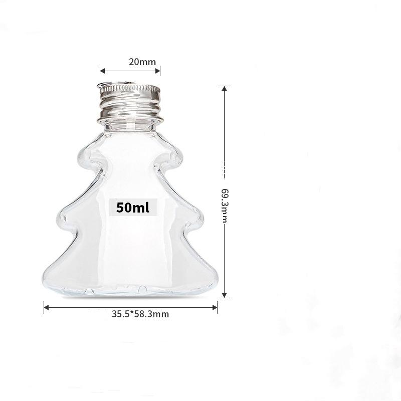 1Pc Clear Plastic Christmas Ball Bottle Filled Ornament Xmas Tree Hanging Pendant Xmas Party Home Decor Gift for Drink Juice