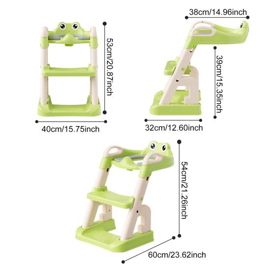 Potty Training Toilet 2 In 1 Toddler Seat with Step Stool Soft Cushion Adjustable Height Triangular Base Toilet Ladder Toilet Seat Stair