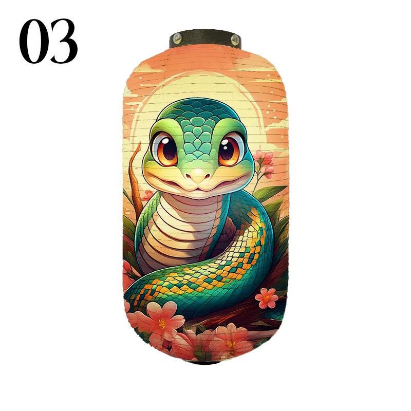 Japanese Style Cloth Lantern New Year Festival Mascots Zodiac Snake Printed Lantern Sushi Shop Bistro Restaurant Decor Ornaments