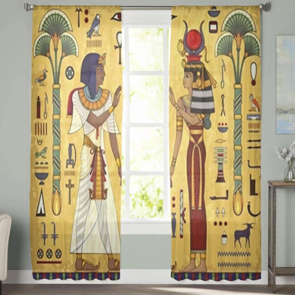 Antikens Egypten Skira gardiner för vardagsrum Barnrum Tyllgardiner Köksfönsterbehandling Draperier