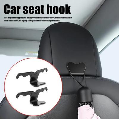2 Pcs Car Seat Hooks for Tesla Model 3/Y/X/S Accessories Automotive Headrest Organizer Hanger for Bags Handbag Backpack Purse Groceries