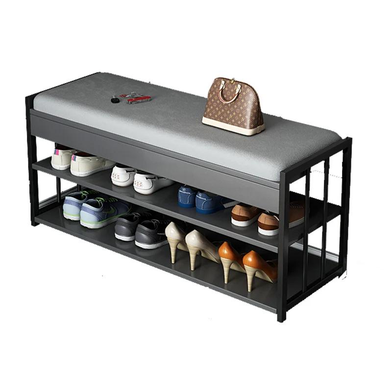 Change Shoe Stool Home Door Light Luxury Shoe Cabinet Wear Entrance Stool Net Red Long Strip Entry Shoe Rack