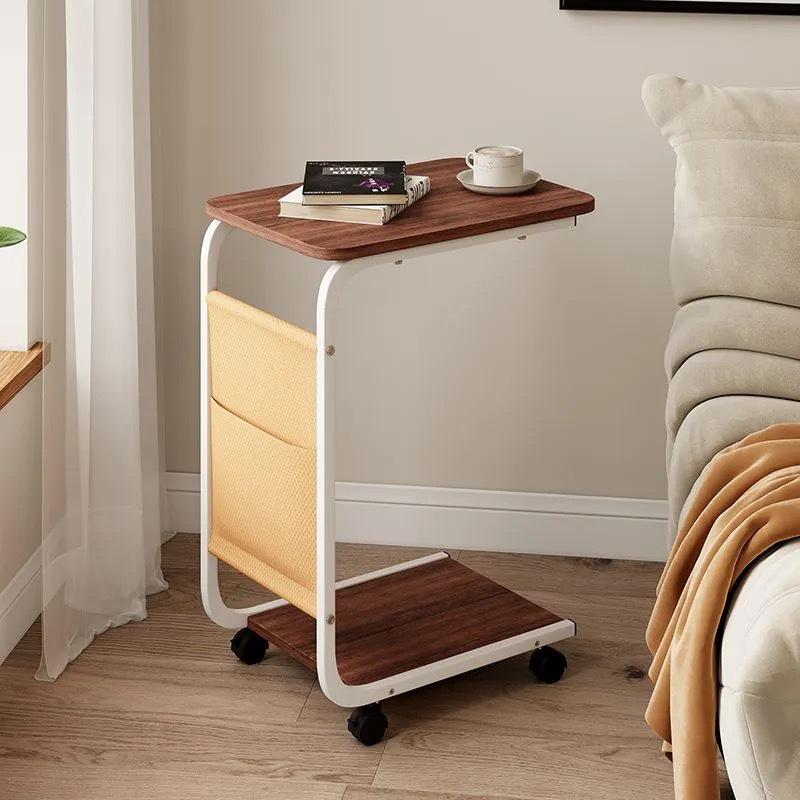 Mobile Side Table: Luxurious Compact Sofa Cart, Modern Living Room Coffee Table, Mini Bedside Storage Rack