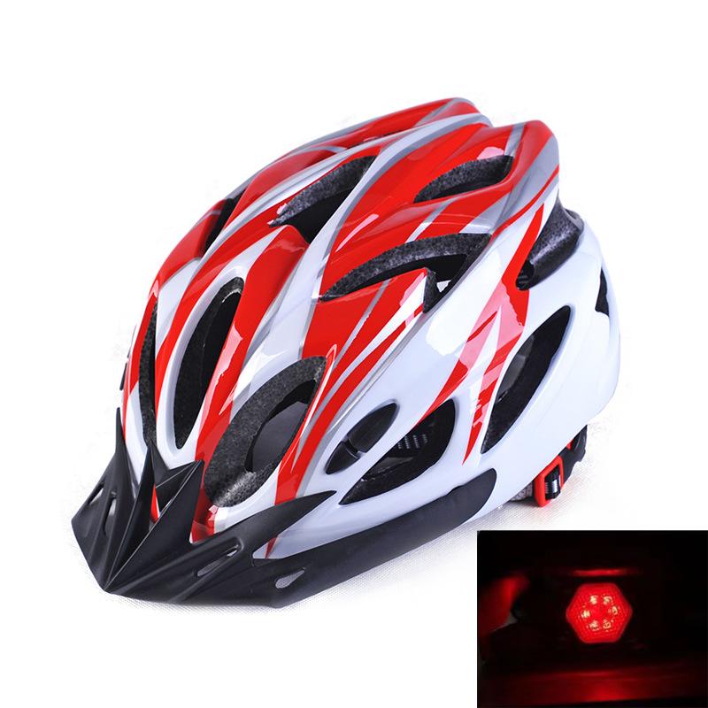 Bicycle helmet with tail lights, bicycle riding, mountain road bike helmet, integrated cycling cap
