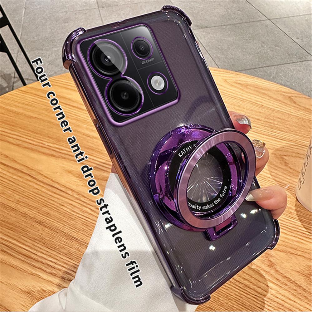 Luxusní magnetický pokovený stojánek Nárazuvzdorné pouzdro pro Xiaomi Redmi Note 13 Pro 5G 12 9S 11S 10C 12C 13C POCO X3 X6 Pro 12T 13T Kryt