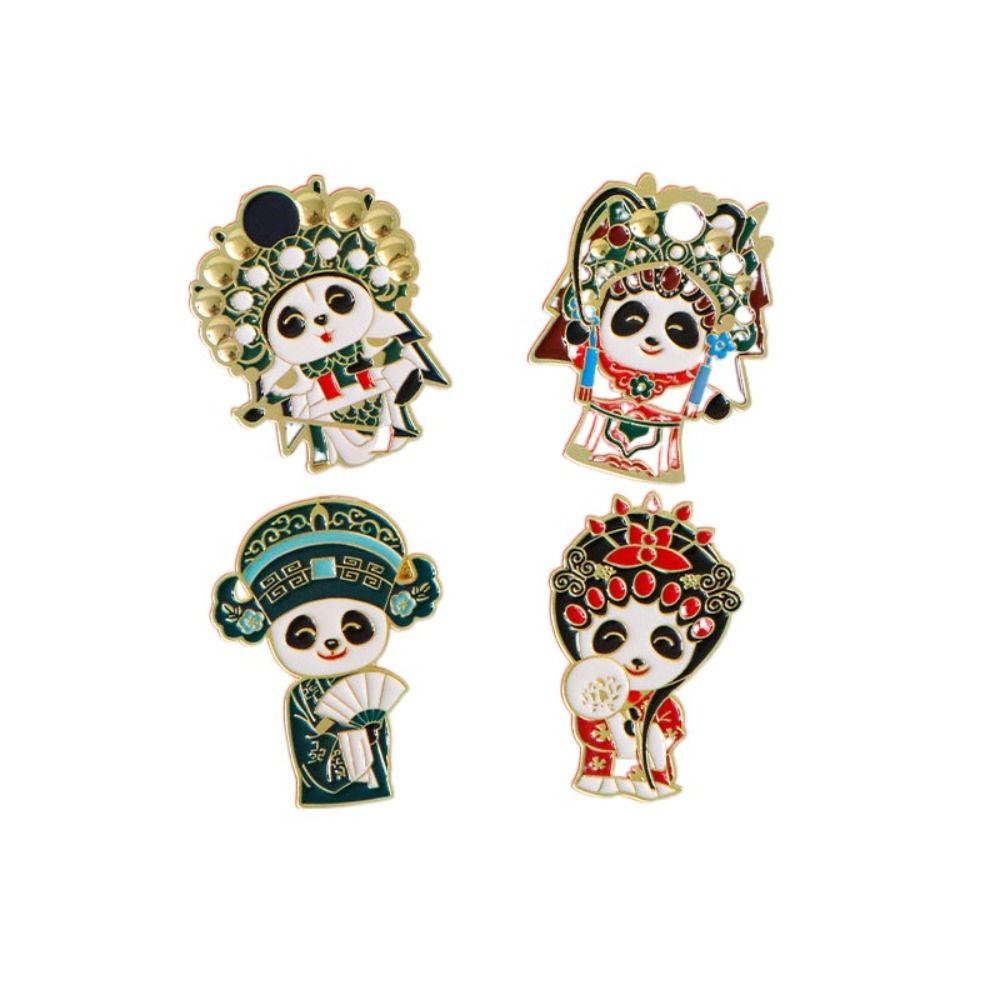 Craft Cartoon Opera Panda Badge Zinc Zinc Zinc Alloy Giant Panda Shape Badge  Fans Gifts