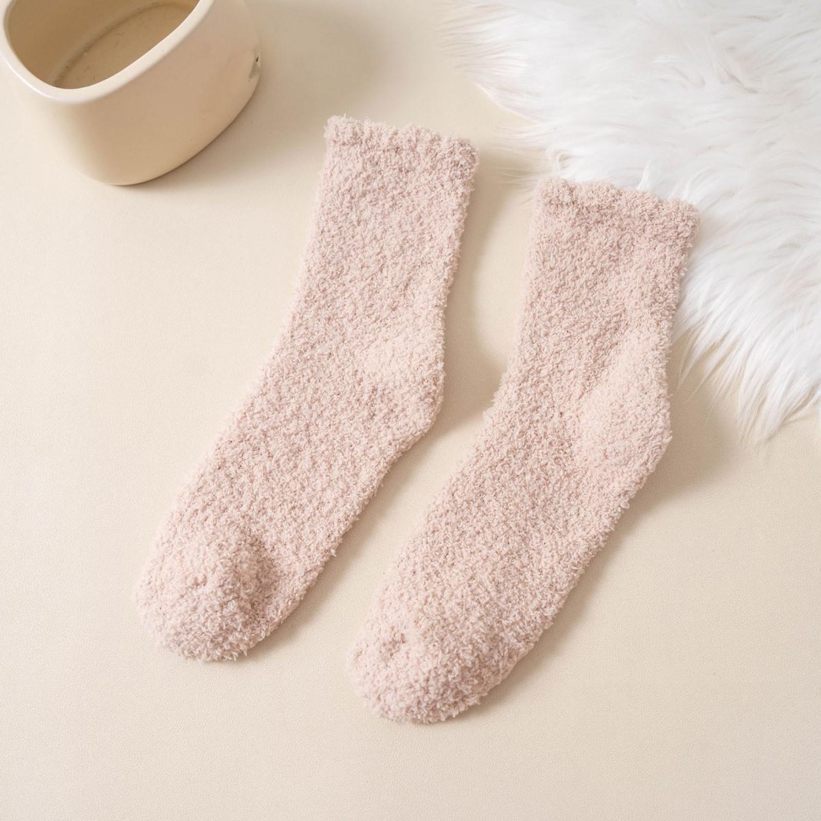 

Женские носки без волос кораллового бархата, теплые носки для ног, плюс плюшевые спальные носки One Size