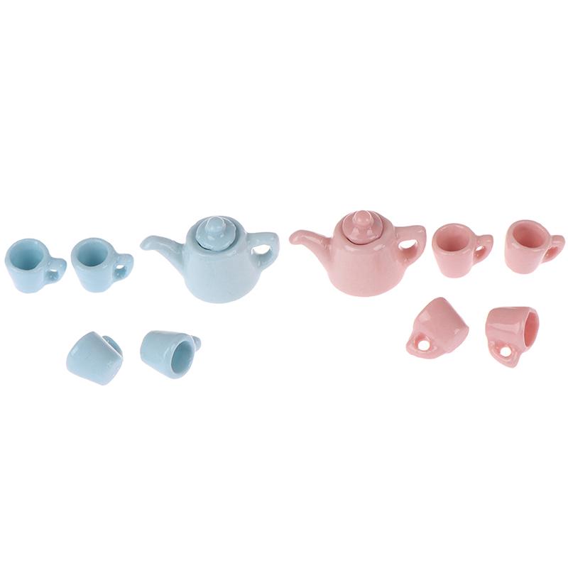5Pcs/Set 1:12 Dollhouse Miniature Modern Porcelain Tea Cup Set