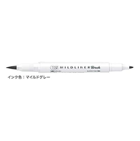 Zebra Mildliner Brush Line Mild Gray Marker, WFT8-MGR [x 10]
