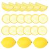 Garneck 21 Pieces Faux Lemon Model Fruit Home Decor Lemon Decor Lemon Cutouts Faux Lemons Artificial Lemon Slices Artificial Orange Slices Lemon So