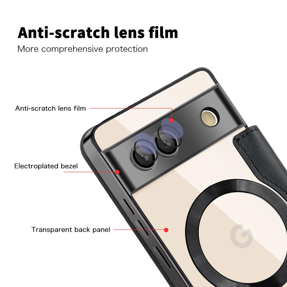 For Google Pixel 7a Magnetic Case Card Holder Leather Phone Cover
