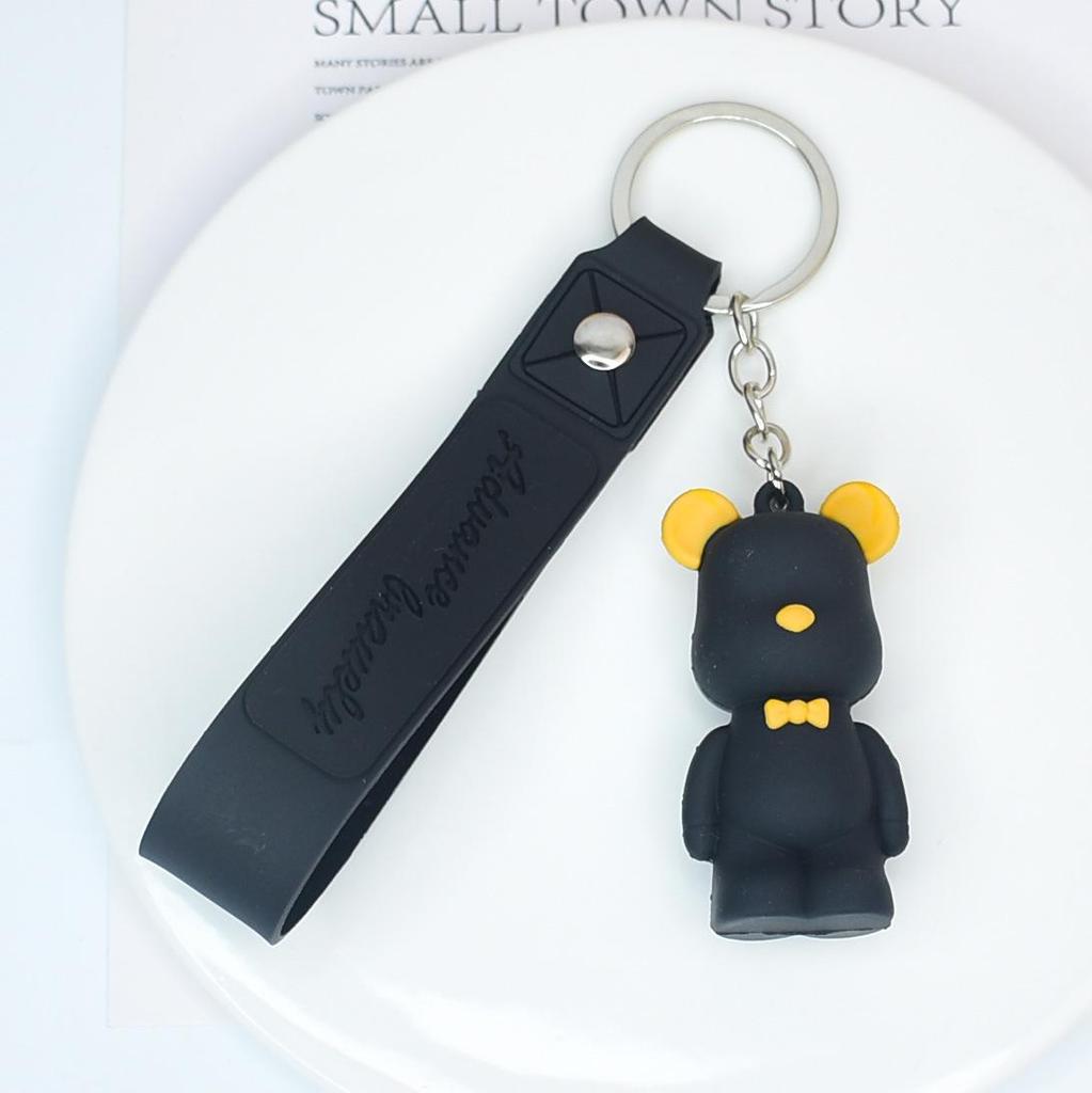 "3D Soft Bear Keychain Pendant - Cute and Trendy Accessory for Bags and Car Keys"