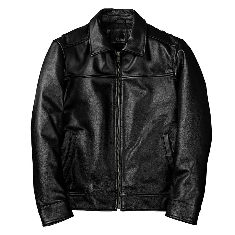 Giacca in Vera Pelle Uomo Corta Business Casual Vera Pelle Bovina Giacca Biker