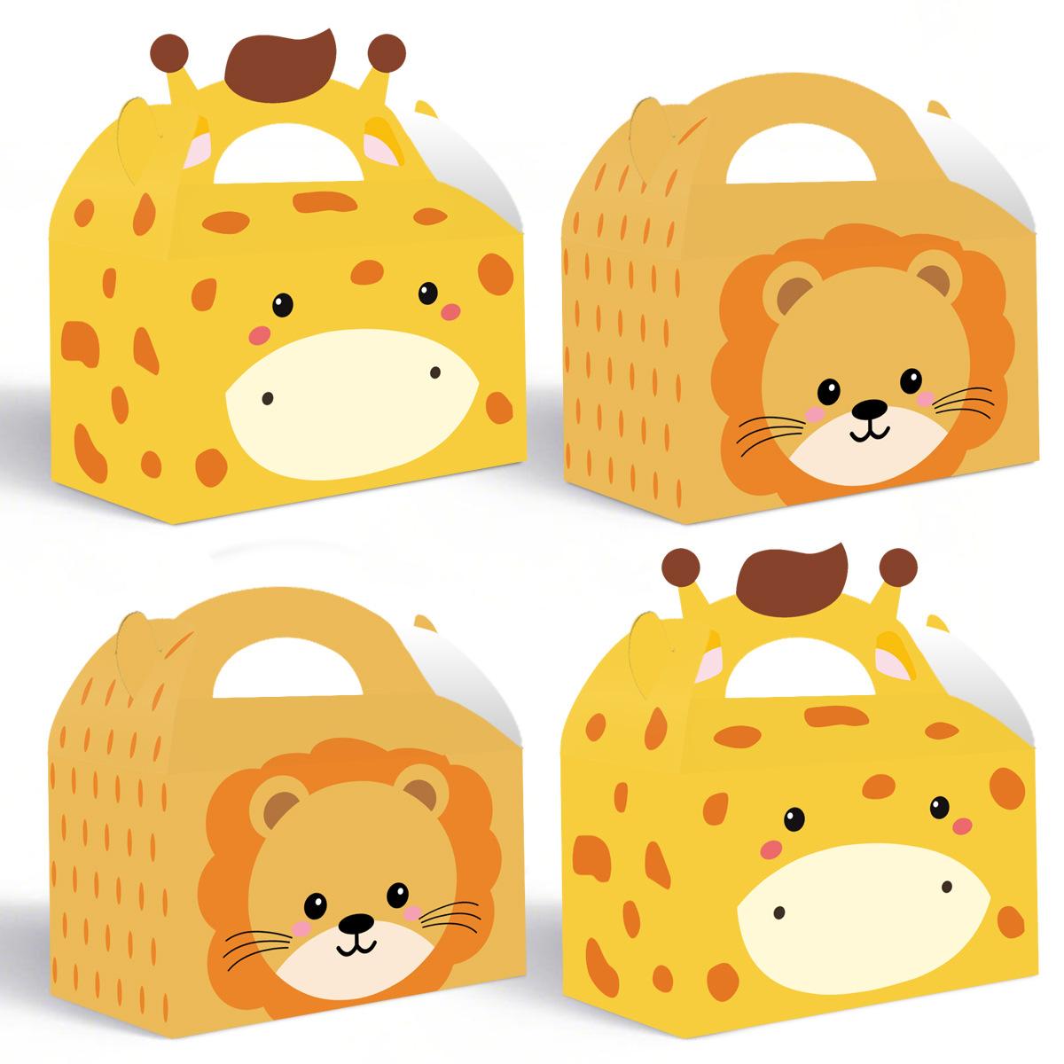 

Children S Birthday Party Decoration Gift Box Lion Deer Snack Candy Carton Portable Box Gift Box Carton