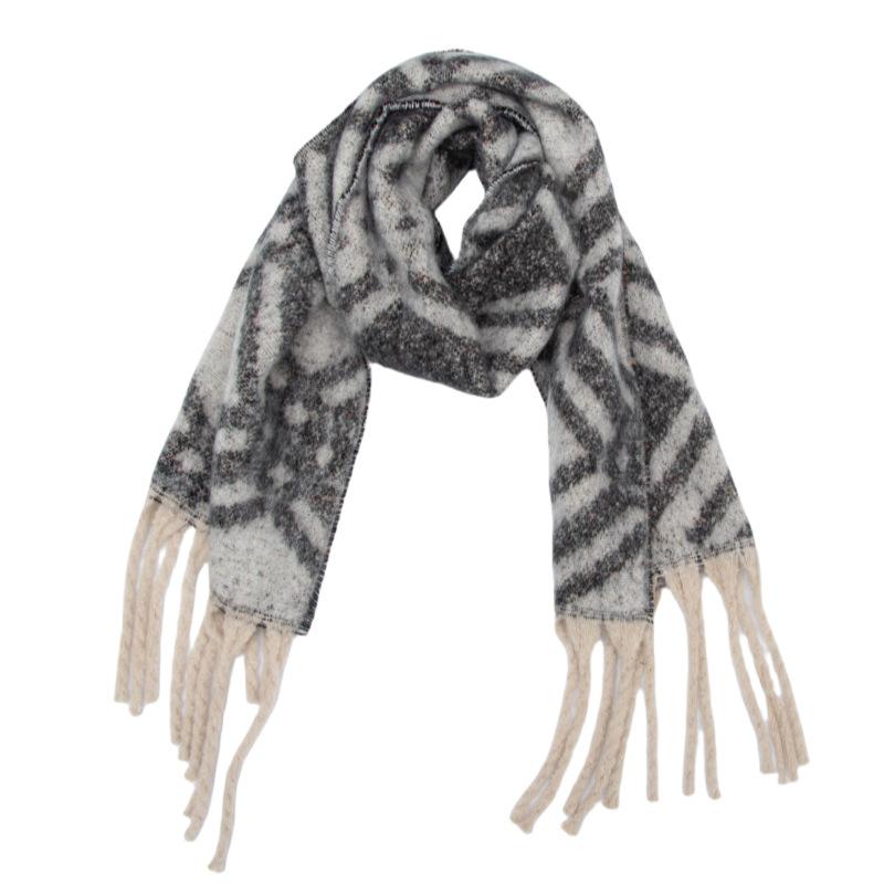 Women Winter Knitted Scarf Headscarf Ladies Casual Elegant Plaid Tassel Warm Scarve Mujer Foulard Thick Wrap Shawl Fashion New