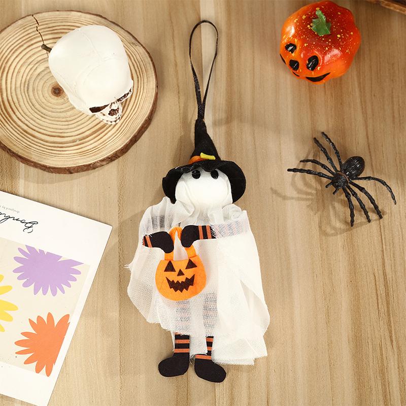 Halloween Hanging Ornaments With Soft Fabric Cute Skeleton Ghost Cat Pumpkin Designs Perfect For Halloween Party Home Decor
