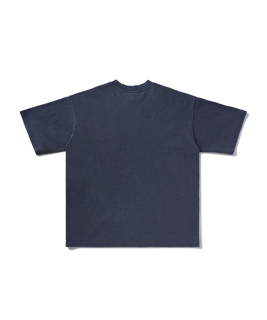 Peullukeu Slam Logo Pigment Pocket Short Sleeve T-Shirt Light Navy Fst401