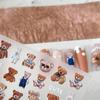 5D Embossed Cartoon Bear Nail Art Sticker, Brown Bear Nail Foil Decals, Manicure Nail Art Accessories