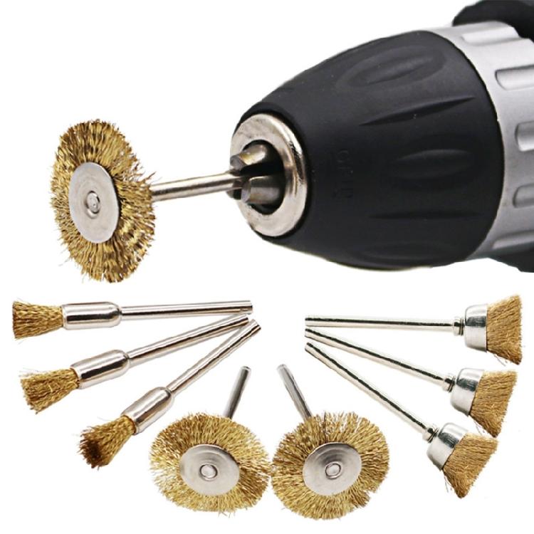 30Pcs Wire Brushes Set Brass Wire Wheels Pen Brushes Kit Hand Drill Cleaner
