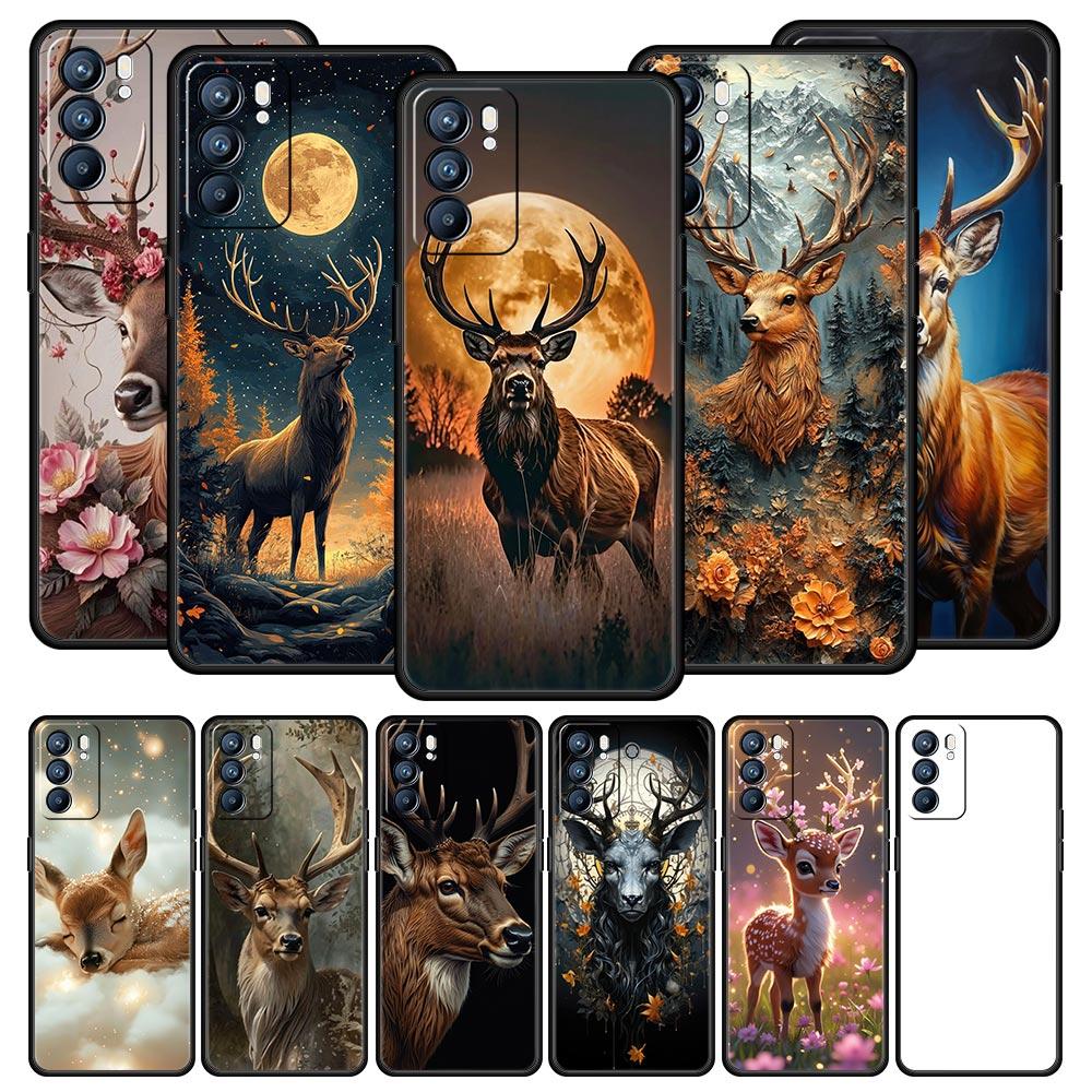 Deer Lichee Pattern Phone Case For Oppo Reno 13 12 11 10 7 F Find X5 X6 A98 A80 A79 A78 A57 A54 A31 A17 Pro 5G Soft TPU Cover