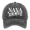 Womens Floral NANA Print Baseball Cap Adjustable Hat Machine Washable Dry Cleanable Appropriate for Any Season