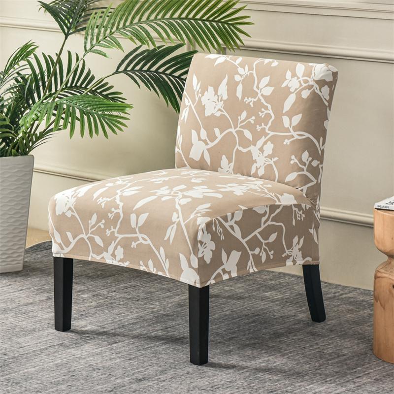 Accent Armless Chair Cover Geometric Print Single Sofa Stool Slipcover Nordic Stretch Chair Covers Elastic Couch Protector Cover
