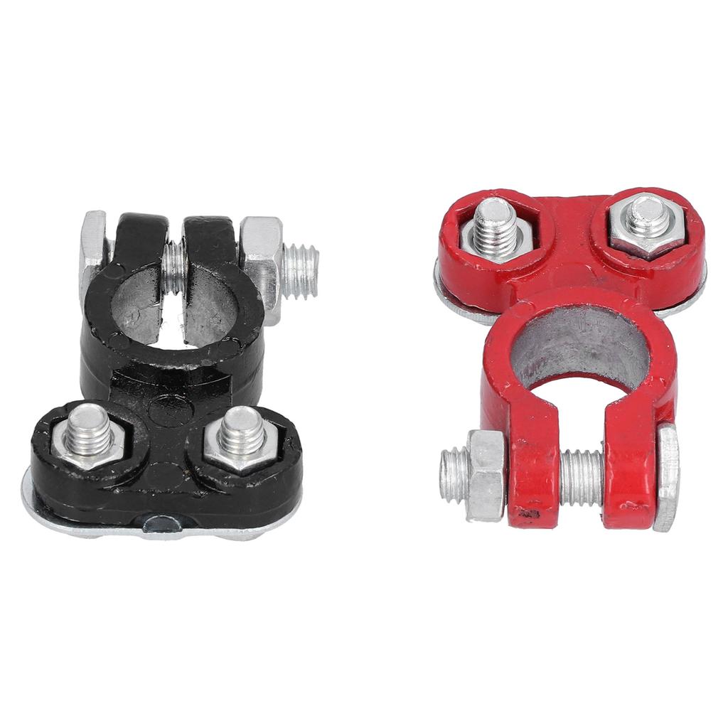 2pcs Battery Terminal Clamp Positive Negative Top Post End Connector with 2 Washers