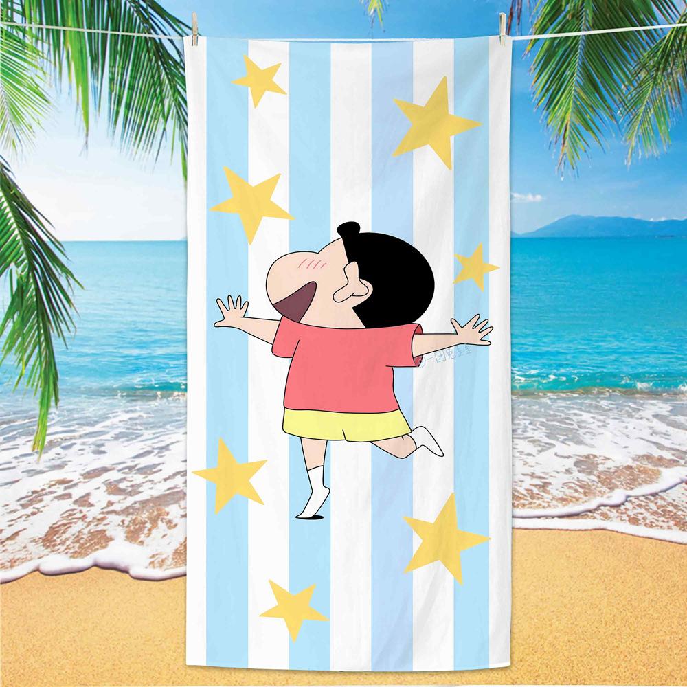 Extra Large Kids Quick Dry Bath Towel Cartoon Character Digital Print Double Sided Flannel Microfiber Beach Towel