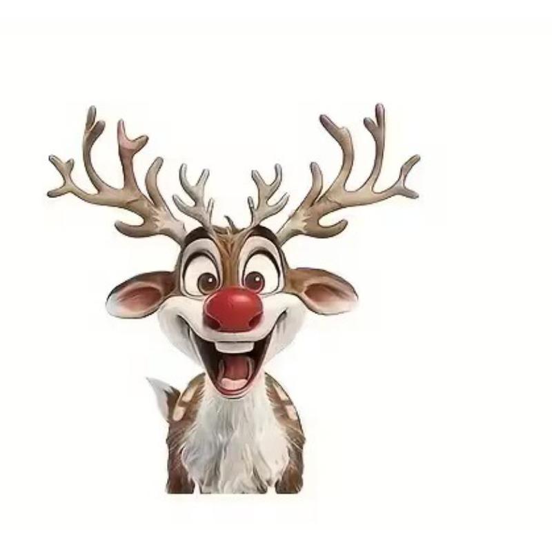 1pc PVC Reindeer Car/motorcycle Sticker, Personalized Scratch Cover, Holiday Gift.