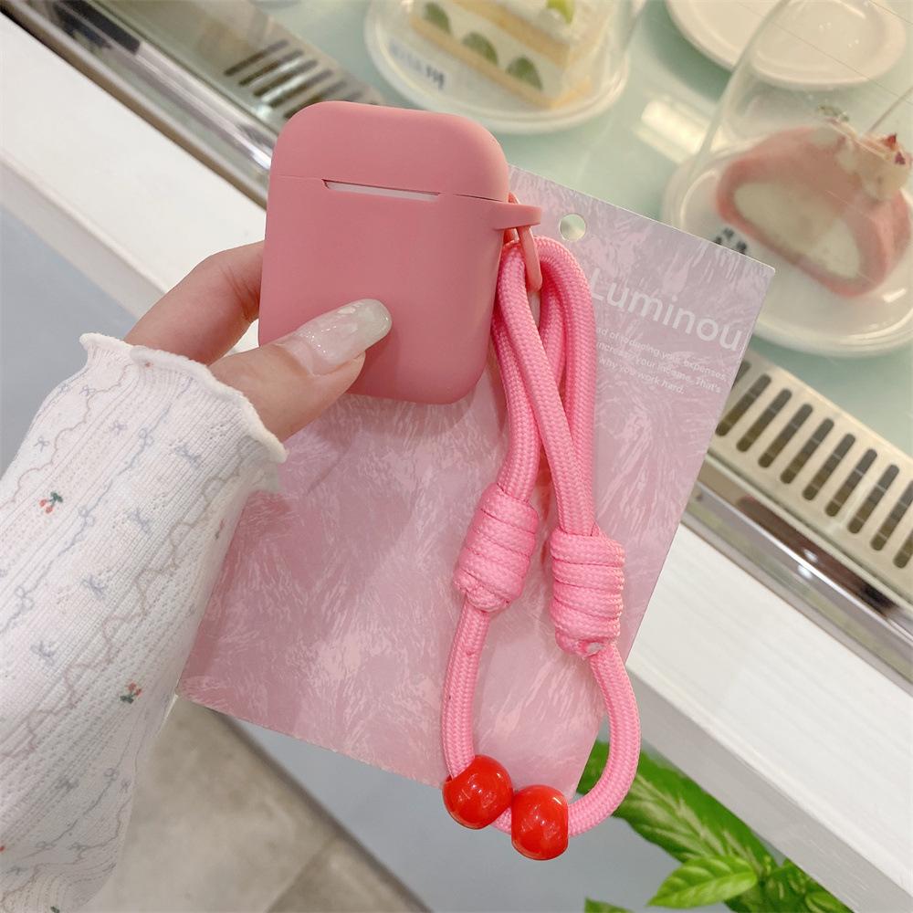 Candy color silicone earphone cover for Apple AirPods 1 /1 generation beaded hand rope case PRO1/PRO1 anti-drop