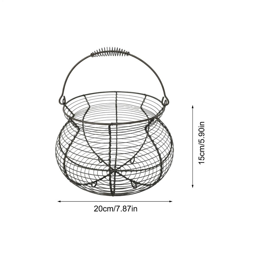 Small Egg Basket Vintage Woven Storage Stand with Handle Counter Egg Holder for Kitchen Picnic Farmhouse Harvest Easter
