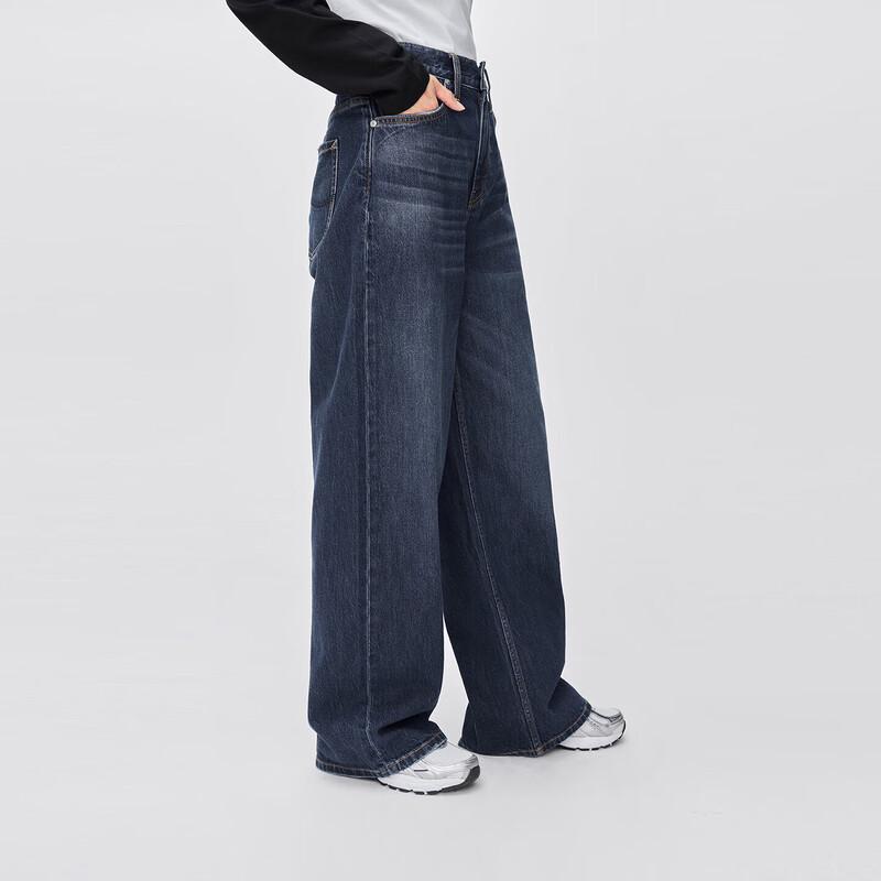 Lee Unisex Relaxed Fit Deep Blue Wide-Leg Jeans