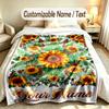 Butterfly Theme Soft Blanket Personalized Custom Name Text Print Warm Blanket Home Sofa Bedroom Decor