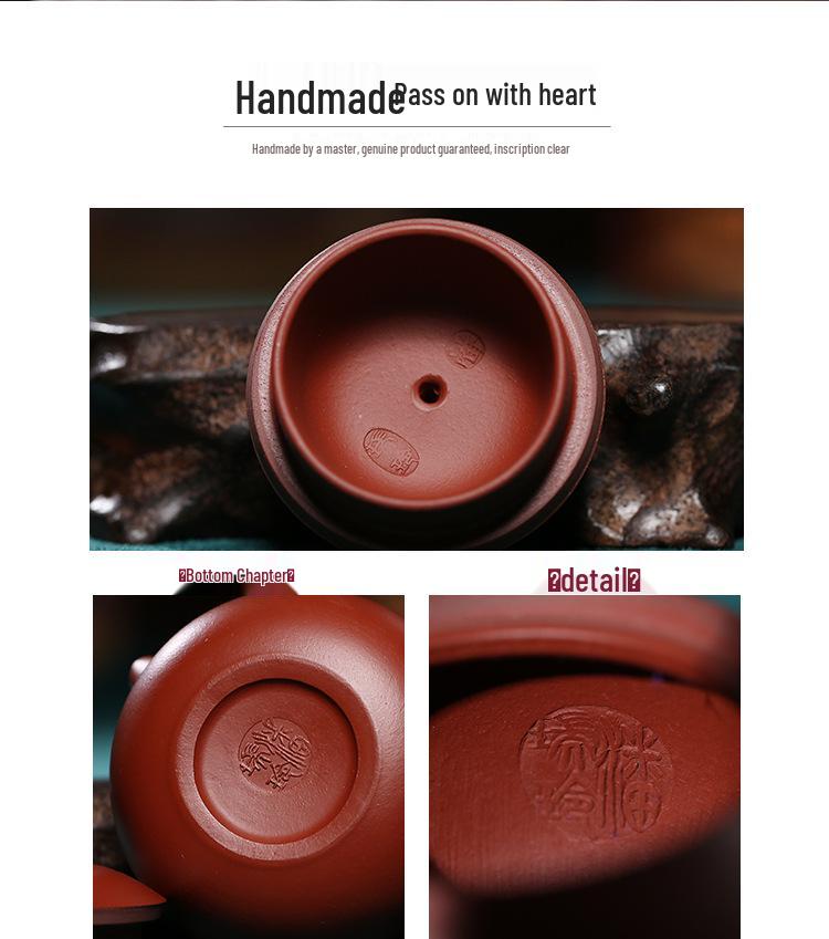 Yixing Zisha Xi Shi Teapot - Handmade 100cc Da Hong Pao Clay Design