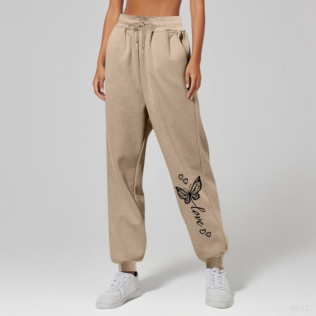 Ladies' Printed Unisex Casual Pocket Drawstring  Pants