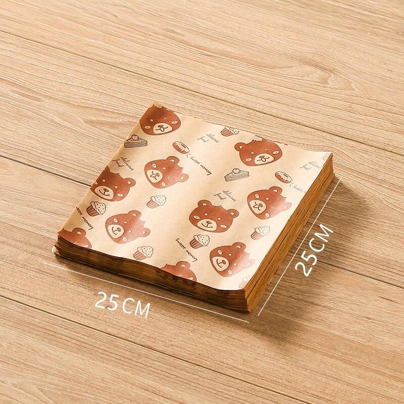 

Food Grade Bear Pattern Greaseproof Paper Sheets