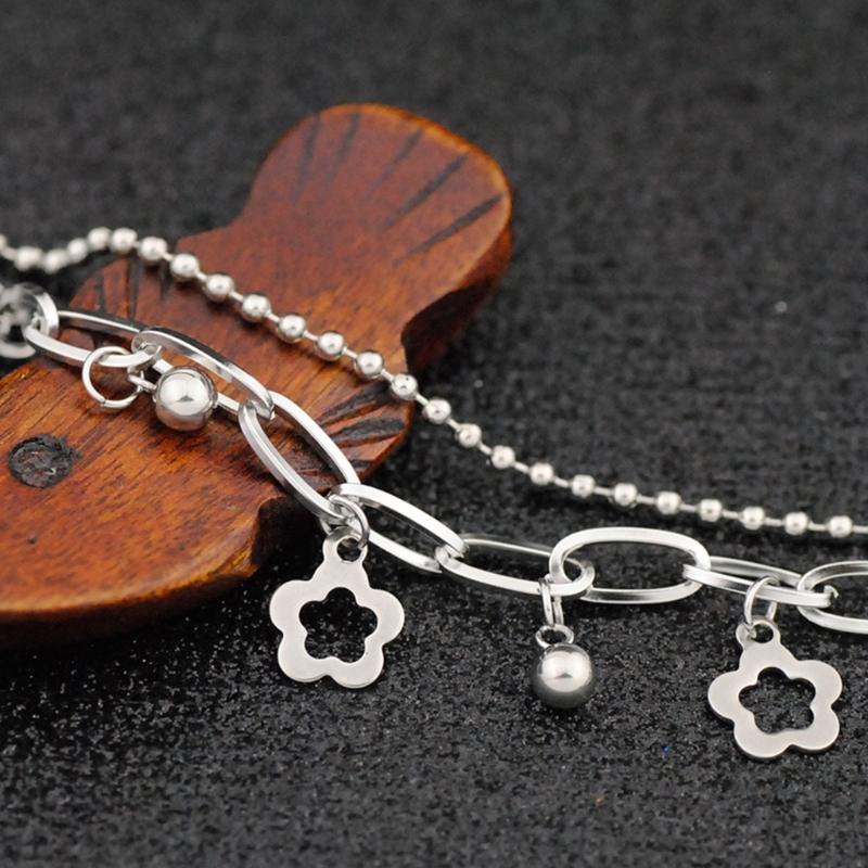 Fashion Hollow Flower Charm Bracelets Multilayer Bangle Jewelry for Women Girls