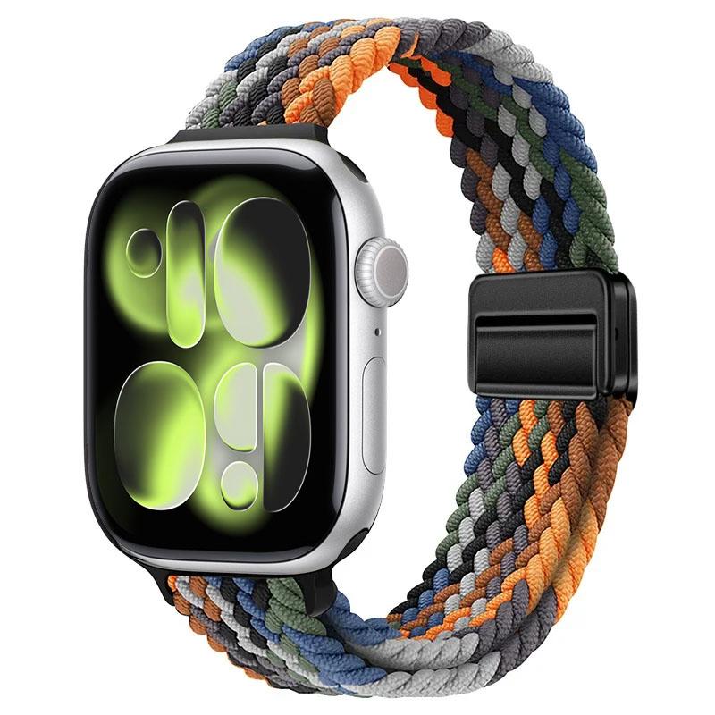 Cinturino intrecciato in nylon per Apple Watch Ultra 3 49mm 11 10 46mm 42mm Braccialetto con fibbia magnetica IWatch 9 8 7 41/45mm 6 5 4 SE 44/40mm