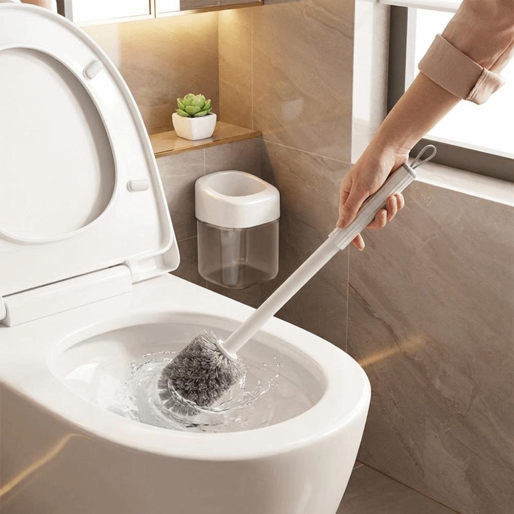 Hemispherical Brush Head Cleaning Brush Punch-Free Wall Mount Brush Toilet Brush Home Bathroom