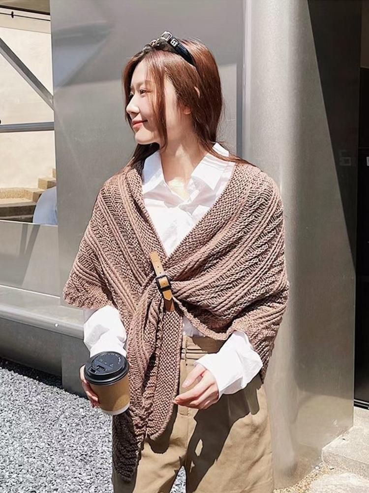 Yiran Shoe Industry Women's Luxury Knitted Shawl Cashmere Poncho Bufanda Pashmina Lady Shawls Soft Designer Wraps Warm Travel Windproof Poncho