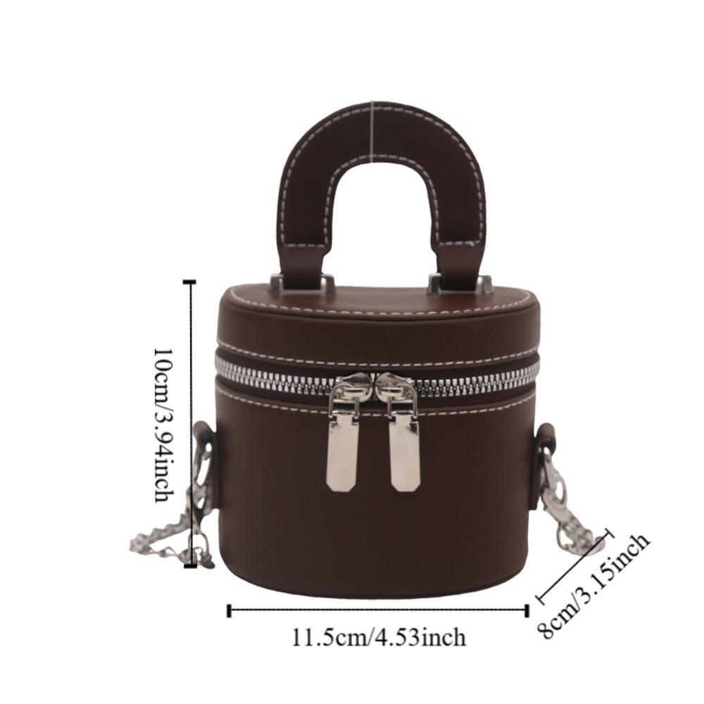 PU Leather Box Crossbody Bag Solid Color Clothes Match Bag Personality Mini Lipstick Bag Girls