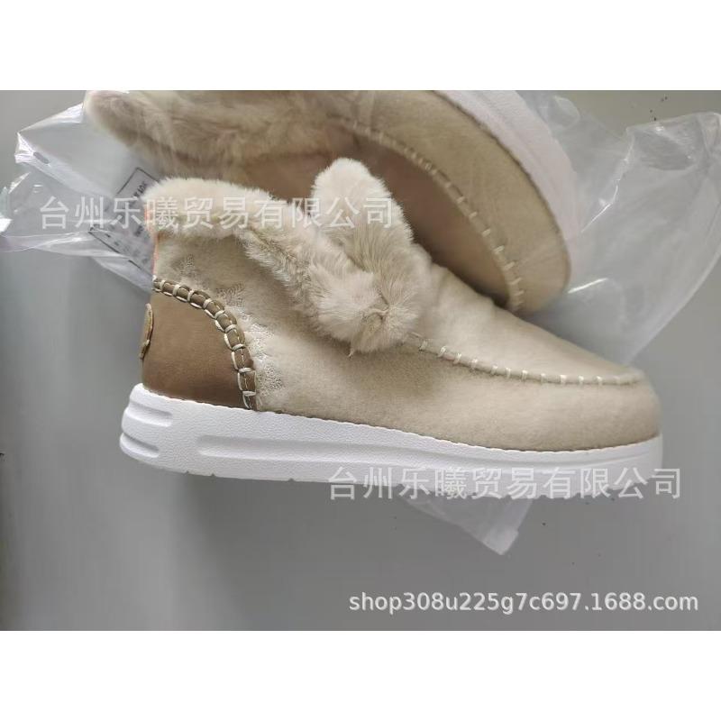 New snow boots women's warm velvet Martin boots flat bottom color matching short tube high top large size women's boots
