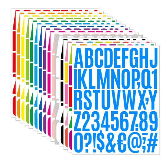 500 Pcs Letter Stickers 2 Inch Self Adhesive PVC Stickers Waterproof Alphabet Decals Mailbox Numbers Labels for Water Bottle