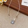 Retro Round Resin Necklace: Versatile, Fashionable High-End Clavicle Chain for Women