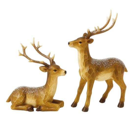 Mr. And Mrs. Santa Claus Figurine Hand-Painted Christmas Resin Ornament Couple Gingerbread Man Elk Statue for Holiday Table Mantel Decor