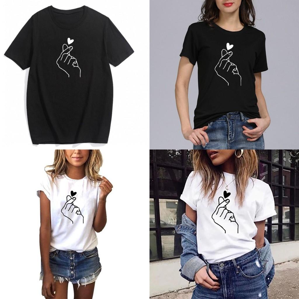 Stylish Heart Print T-shirt For Women Featuring Soft Comfortable Fabric And Casual Design