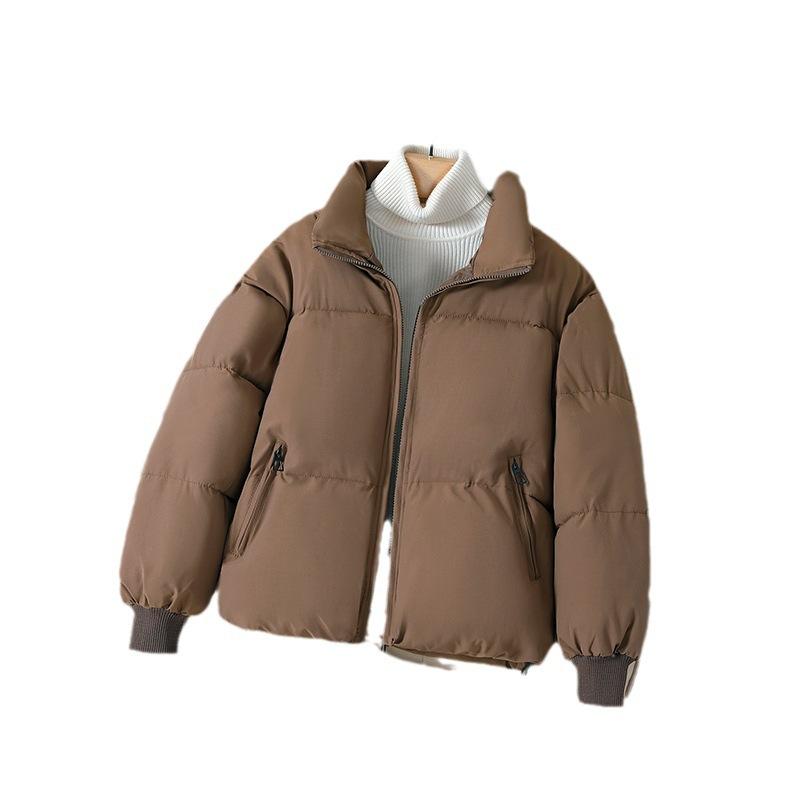 Thickened cotton-padded clothes Women's winter short loose stand-up collar bread clothes Jacket Versatile commuter style