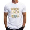 European Size Plus Size Men's T-shirt, "Greatest Dad" Print Tops, Summer Trendy Casual Short Sleeve Tees, Outdoor Sports Clothing, Big & Tall Guys