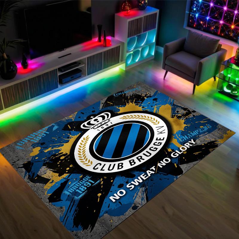 Club Brugge FC Design Tappeto in Velluto di Cristallo Accogliente Non?Tappeto Stampato Antiscivolo per Camera da Letto Soggiorno Ingresso